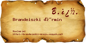 Brandeiszki Ármin névjegykártya