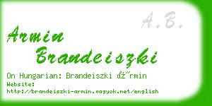 armin brandeiszki business card